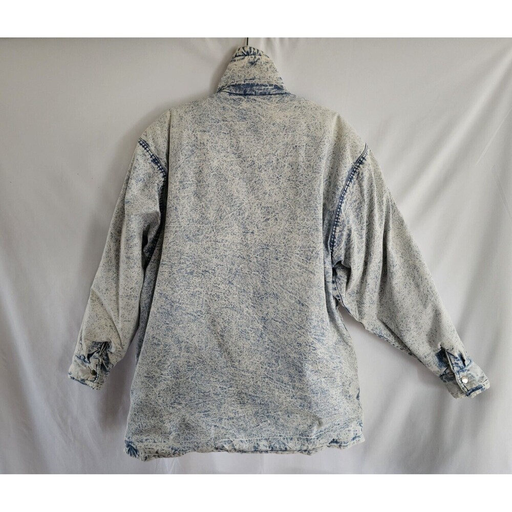 Vintage Cristina Coat Womens Acid Washed Full Zip Denim Coat Size Large - Picture 11 of 13